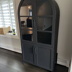 Amira Wood and Metal Arch Display Cabinet