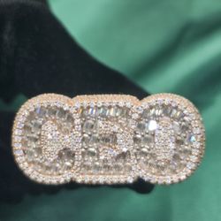 VVS D Moissanite Rose Gold on  “CEO” Cluster Ring – 925 Sterling Silver