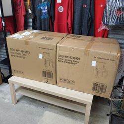 2 Dining Chairs. $99 Each. Modern, Upholstered High-back Grey Fabric