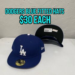 MLB New Era Los Angeles Dodgers Blue On Field 59fifty Fitted Hats Size 6 7/8, 7 1/2, 7 5/8 And 7 3/4