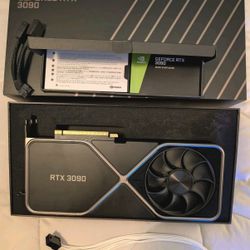 NVIDIA GeForce RTX 3090 Founders Edition 24GB GDDR6X GPU with Power Adapters. 