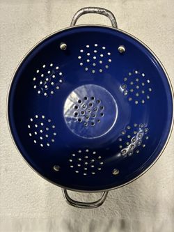3 Quart Blue Steel Colander