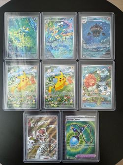 Pikachu, Frogadier, Froakie, Simon, Claydol, Castform + Sacred Charm Pokemon Cards✨