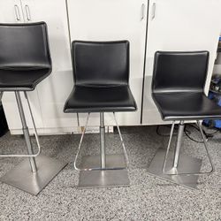 Leather Adjustable Height Stools