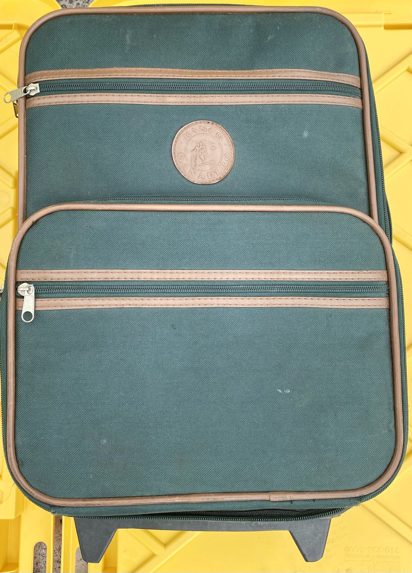 Vintage Rolling Suitcase in Green