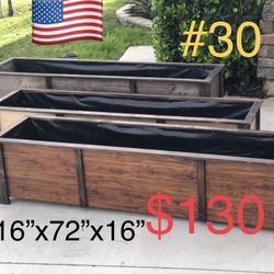 Wood Planter Box Garden Raised Herb Pots Organic 