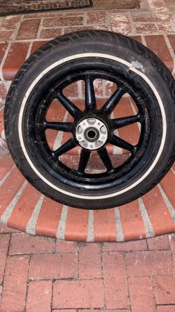 Harley Davidson 9 Spoke Front Wheel /tire. 16”x3” Wheel