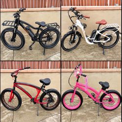 4 Bike Package – 2 Rad Power E-Bikes + 2 Soul Stompers – Divorce Sale