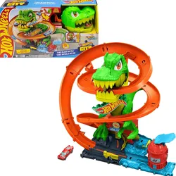 Hot Wheels Diecast City T-Rex Blaze Battle Playset 1:64 Scale Dinosaur Nemesis