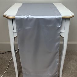 2 Grey Satin Curtains 