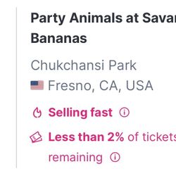 4 Savannah Banana Tickets 