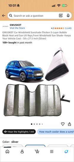 GWUSKDT Car Windshield Sunshade 58x27.5 Inch