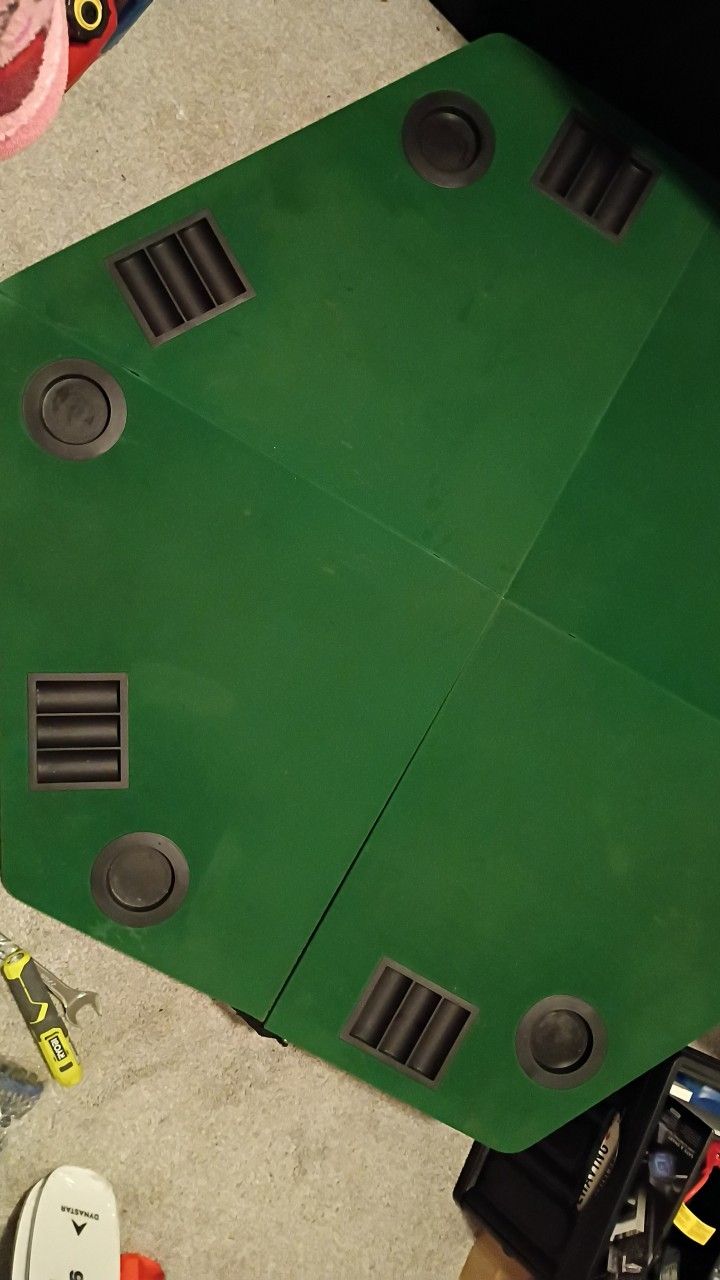 Poker chips and felt