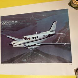 Vintage Beechcraft, King Air E 90 Poster Paul Bowen