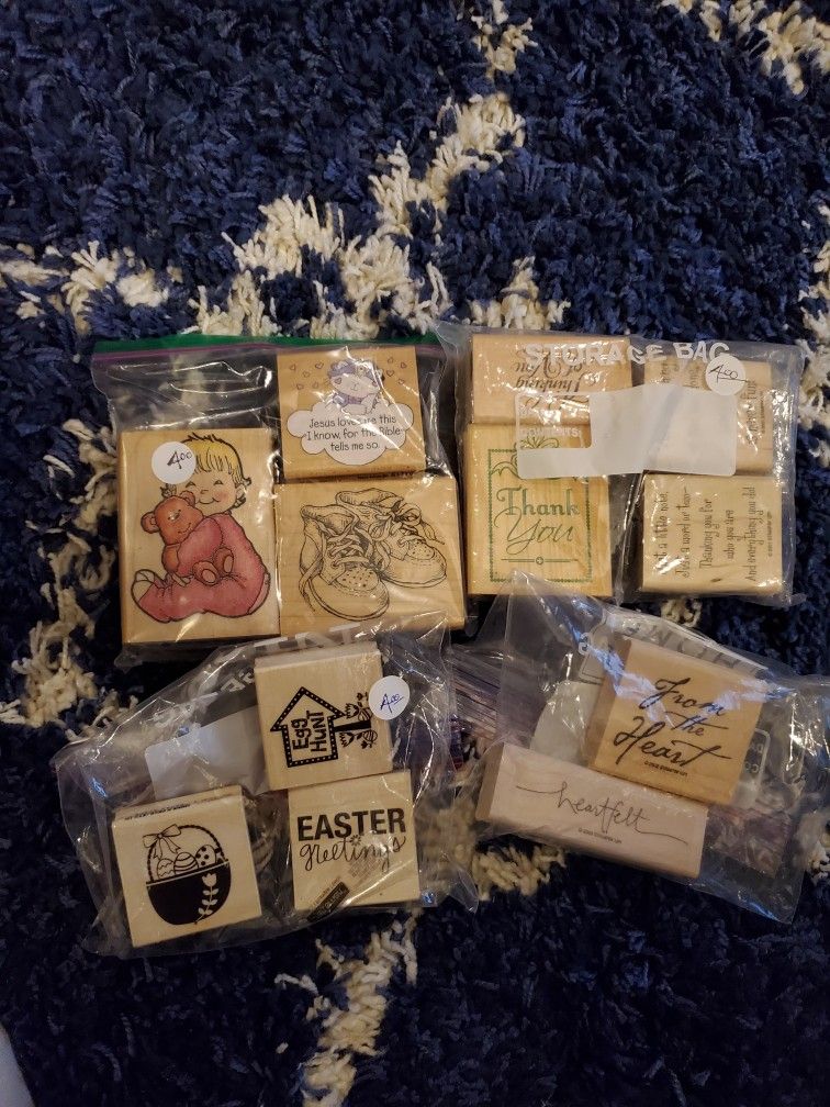 Rubber Stamps, Each Set, All New Or Like New