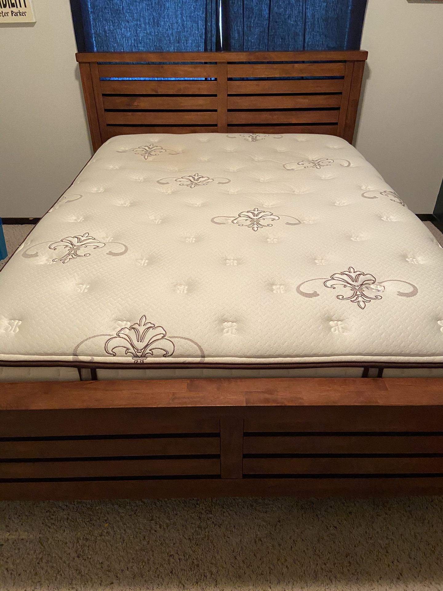 Bed frame and Queen size mattress