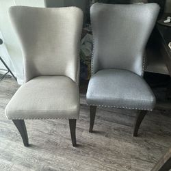 8 Formal Dining Chairs Gray And Beige