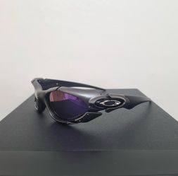 Oakley Plate Black/Dark Grey Wrap Polarized Sunglasses - Y2K Futuristic Sport Frame