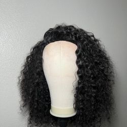 Human Hair Curly Half Wig 