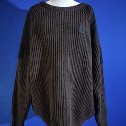 Thrudark Men's Brown Fiisherman Knitted jumper (Size 3XL)