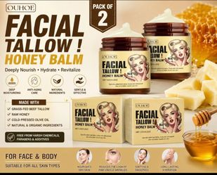 Pack of 2 OUHOE Facial Tallow Honey Balm 120g Deep Moisturizing Face Cream