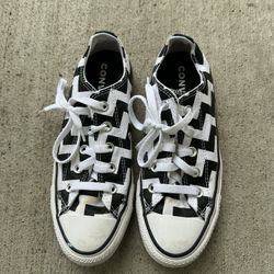 Converse Chuck Taylor All Star Chevron Sneaker Glam Dunk Low Top - White Size 6