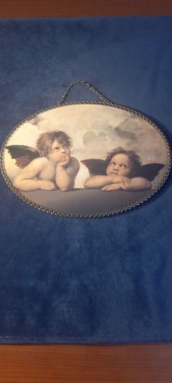Two angels picture classic and glass picture frame