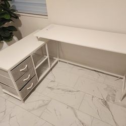 63 Inch L Shaped Desk with Power Outlets