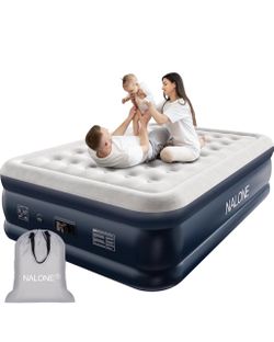 nalone Air Mattress Queen with Built in Pump, Inflatable Mattress Blow up Mattress, 18''