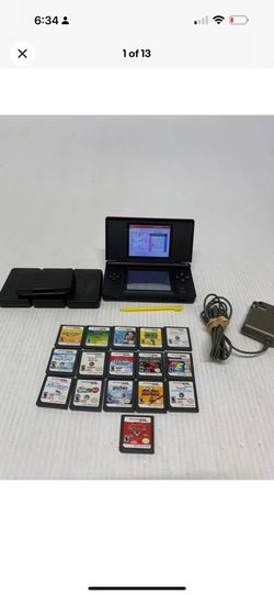 Nintendo DS Lite Console USG-001 Red With Stylus/ 16 Video Games/Power Adapter