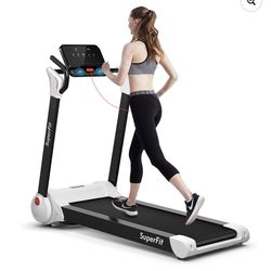 Costway 2.25HP Folding Electric Motorized Treadmill With Speaker White