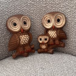 Vintage 70’s owl wall art