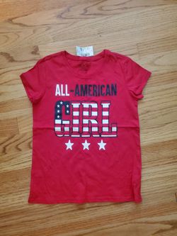 Girls medium 7/8 Patriotic shirt all American girl new