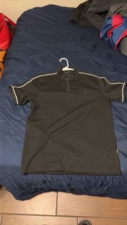 Artful rebel black quarter zip polo shirt Medium