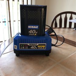 Kobalt 40v charger & 2.0 Ah battery