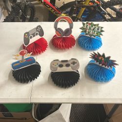 Video Game Honeycomb Table Centerpiece Game On Controllers 