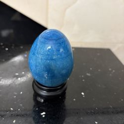 Decorative Blue Stone egg with Stand