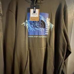 The North Face Hoodie Olive Green New 