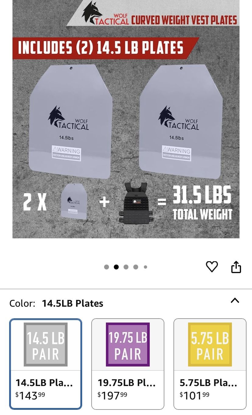 WOLF TACTICAL Curved Weight Vest Plates