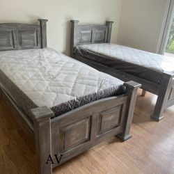 2 Twin Beds And 2 Mattresses