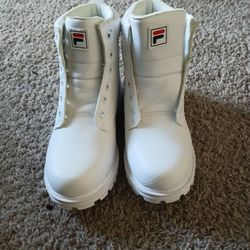 Fila White Leather Boots