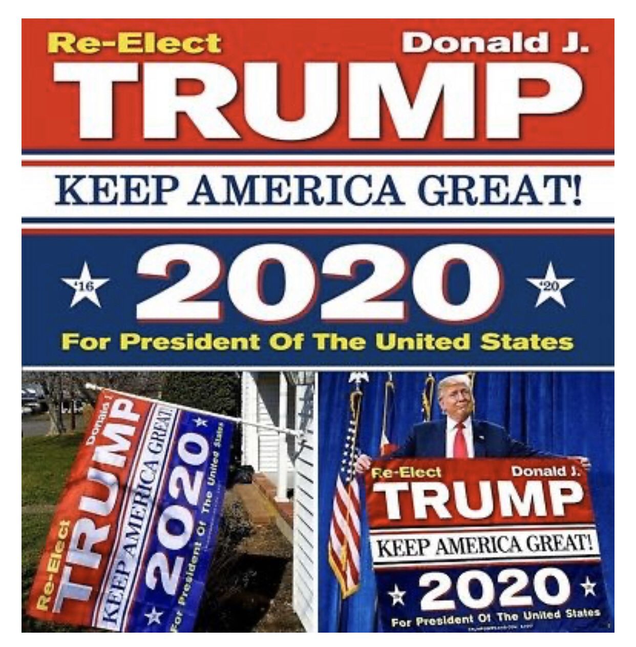 1 Trump 2020 3’ x 5’ Flag 🇺🇸