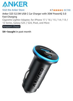 Anker 323 52.5W USB C Car Charger