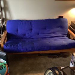 Blue Solid Wood Frame, Full Size Blue