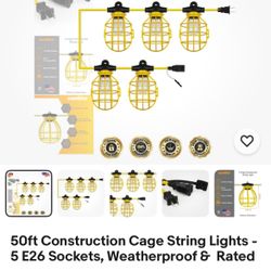 50ft Construction String Cage Lights 