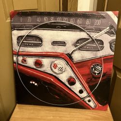 18” X 18” Vintage Red Car Painting 
