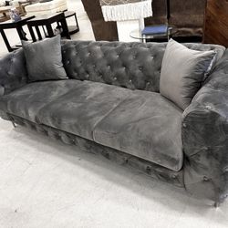AP🎉 Gray Tufted Sofa & Loveseat// Fast Delivery - Financing 