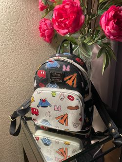 Loungefly Backpack iconic Disney Character Clothing Print NEW
