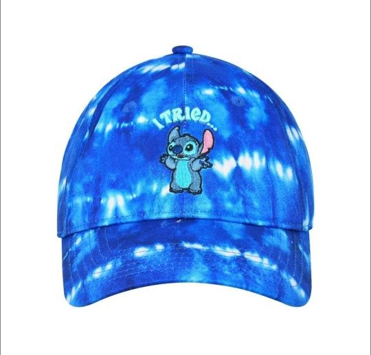 Stitch Embroidered Tie Dye Baseball Cap/Hat