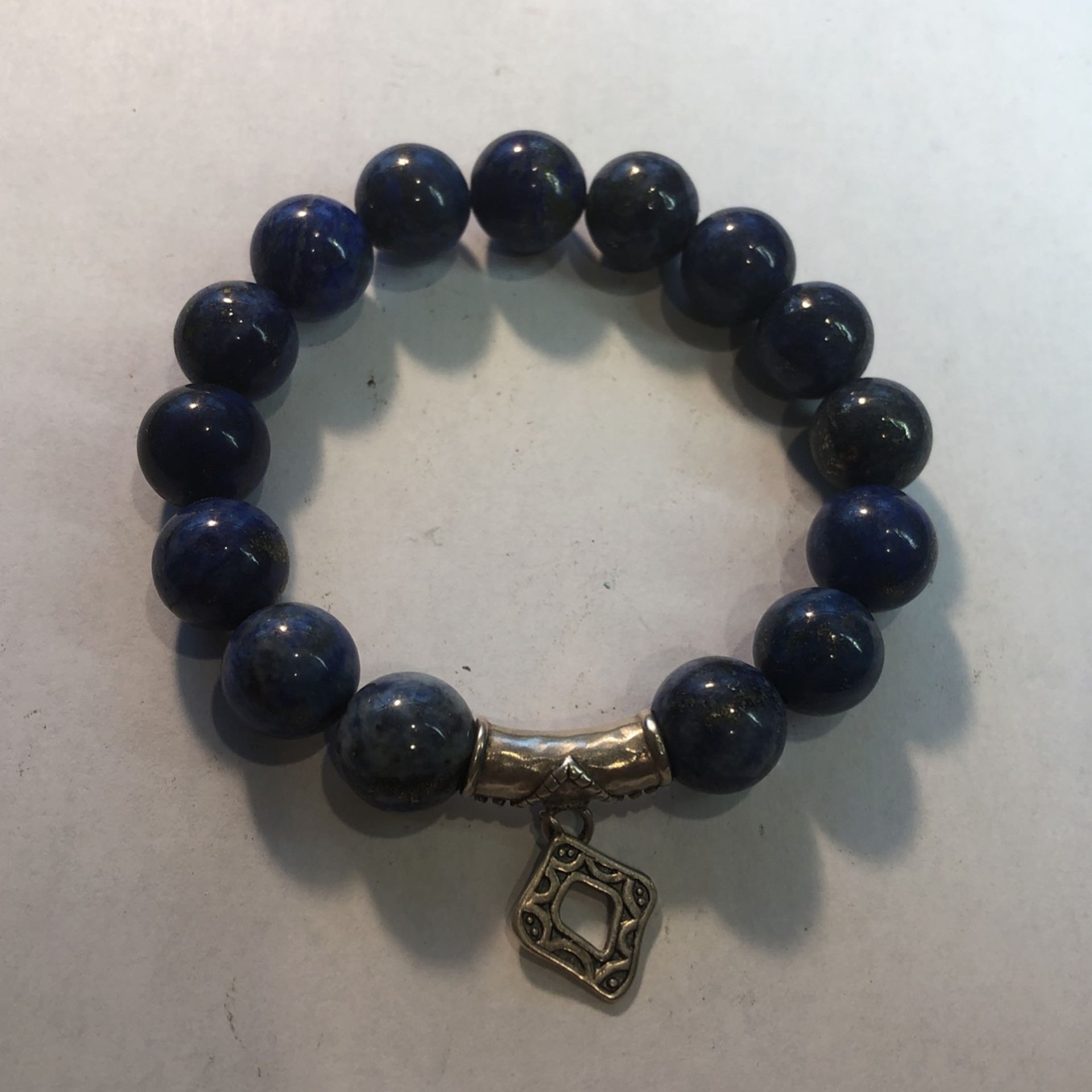 Silpada .925 sterling silver Lapis Lazuli stretch 7 3/4” bracelet. B2812